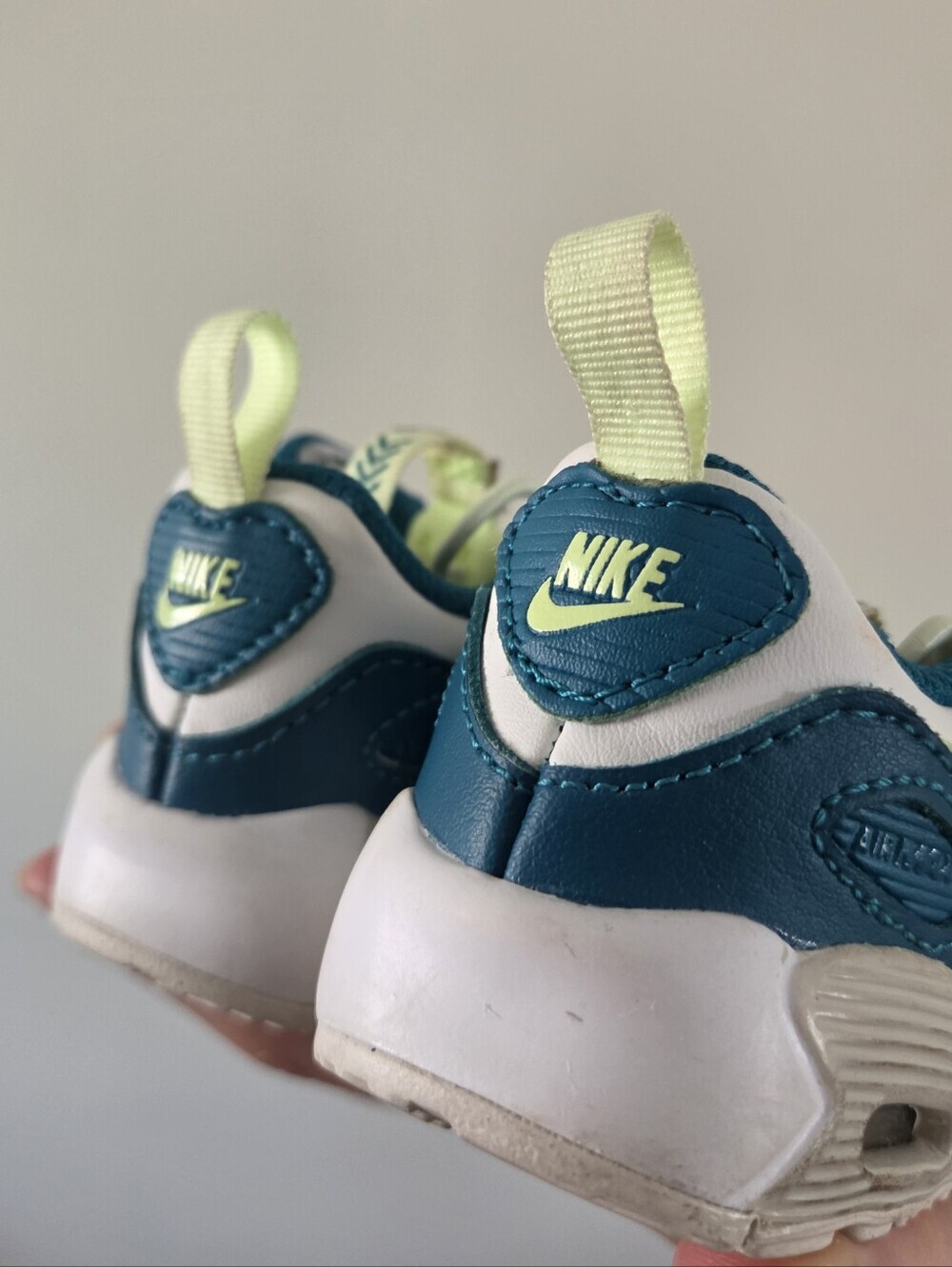 Infants Nike Air Max 90 Toggle (TD) Size 3.5 C Teal Neon Green White Baby - Picture 2 of 7
